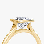Princess Cut - Bezel Ring - 14 K Gold